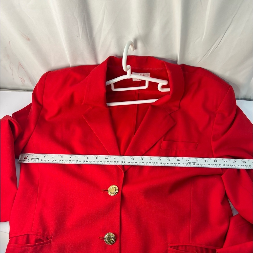 Vintage Mr Leonard Suit, Elegant Red Women's Blazer - Picture 14 of 15